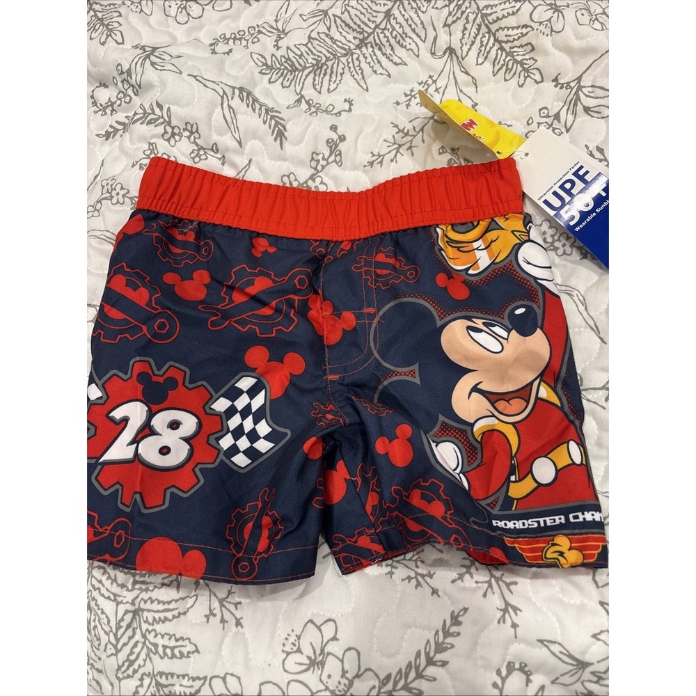 Disney Junior Mickey Roadster Champ Boys Infant 12 Mos. swim‎ trunks NWT's
